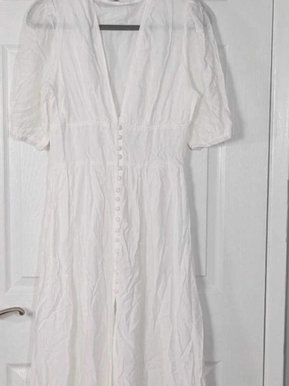 Commense White Midi Dress with Button Front - Picture 3 of 6